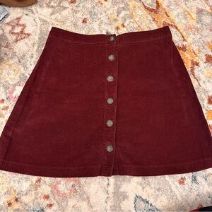 Abercrombie & Fitch A-Line Corduroy Skirt in Deep Red